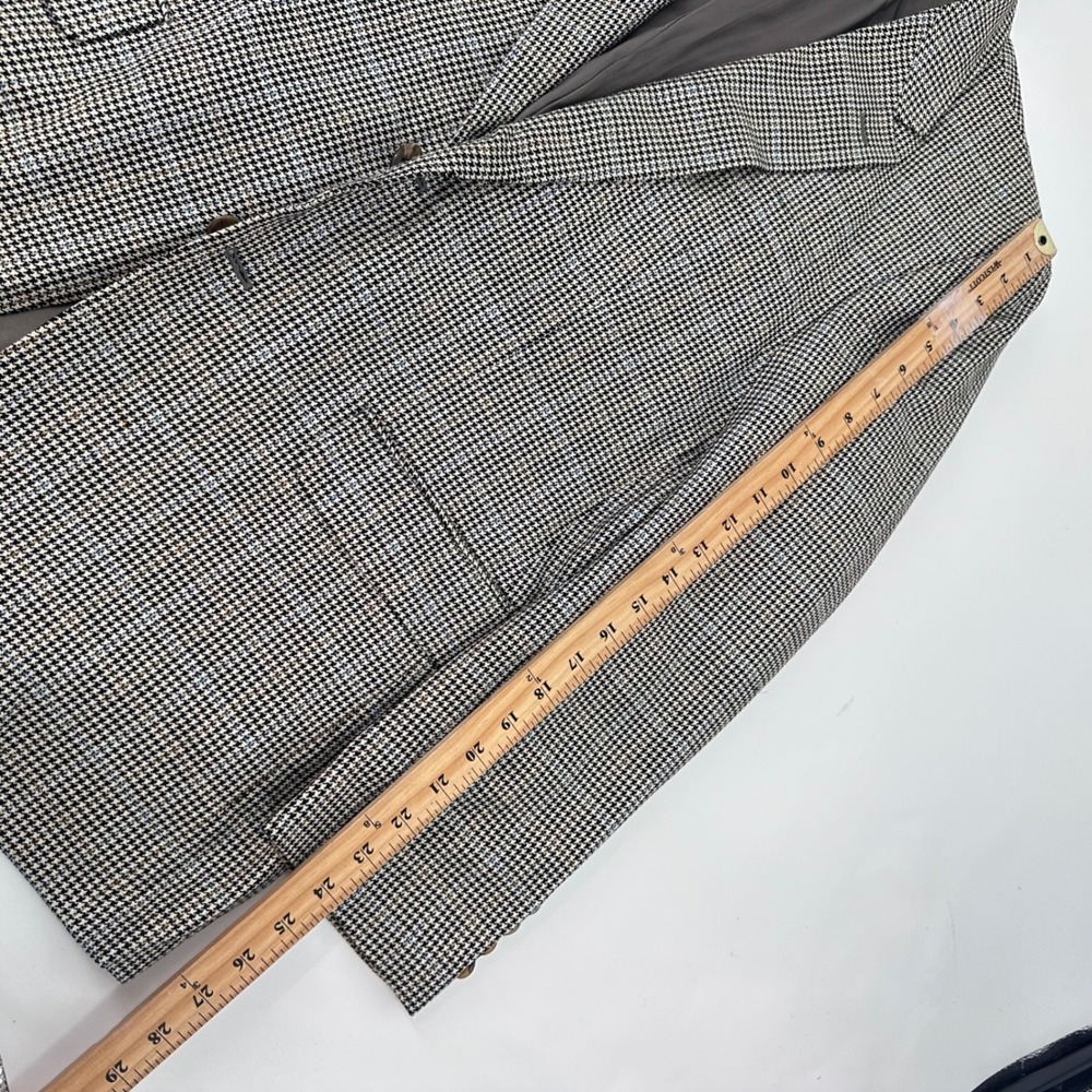Chaps Houndstooth Blazer Silk Sport Coat Two Button Jacket 40R - Picture 10 of 11